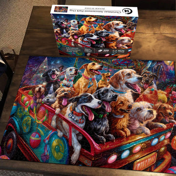 BBOLDIN® Weihnachten Vergnügungspark Hund Jigsaw Puzzle 1000 Stücke